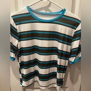 NWOT Striped T-Shirt with Blue Accents